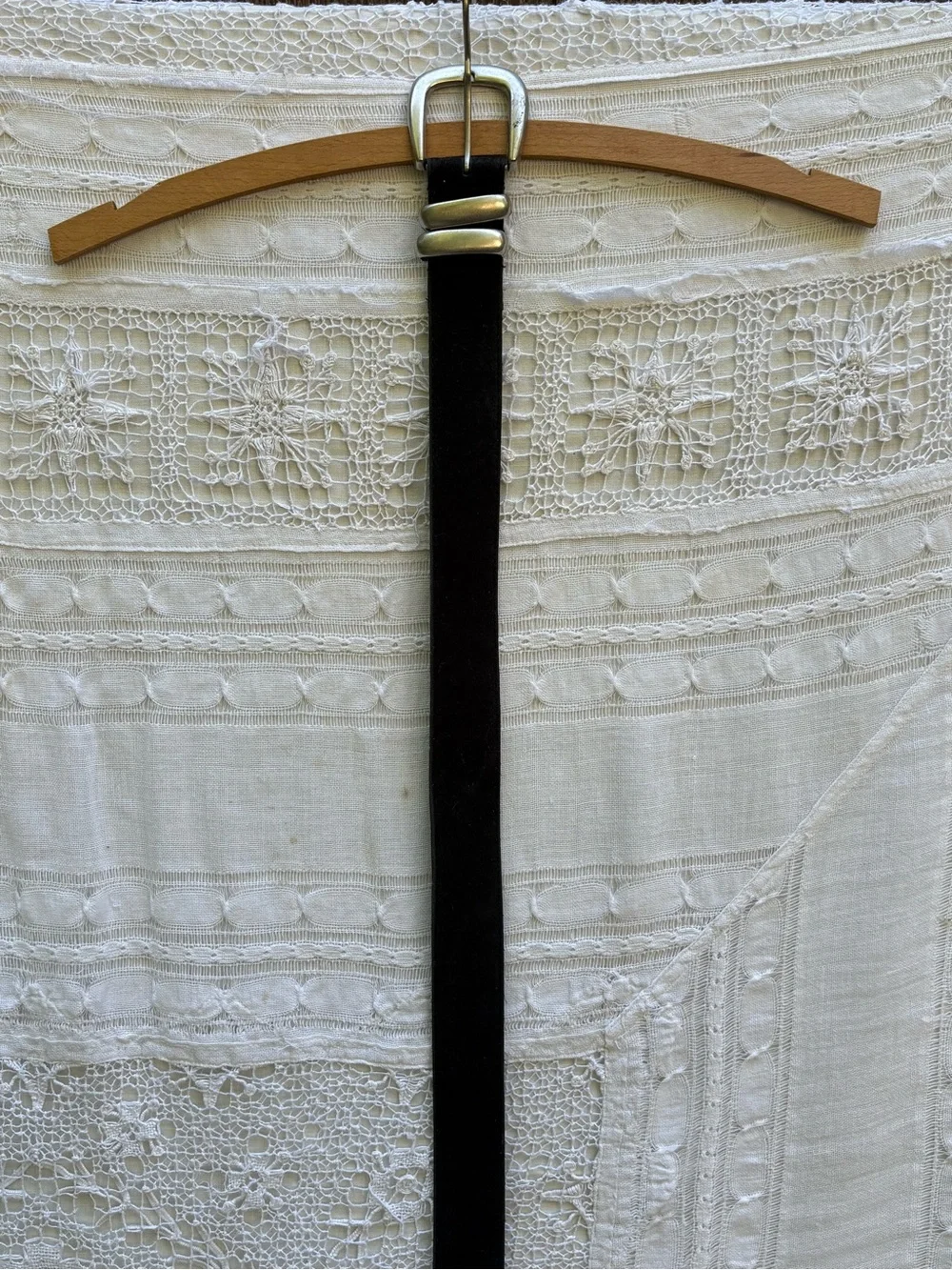 Black Suede Belt with Silver Buckle LP